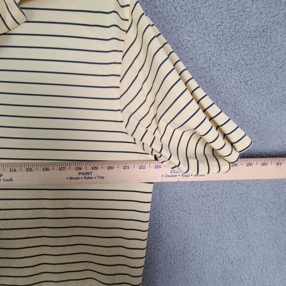 Footjoy Men's Yellow With Navy Blue Striped Golf Polo Shirt Size M - Picture 5 of 6